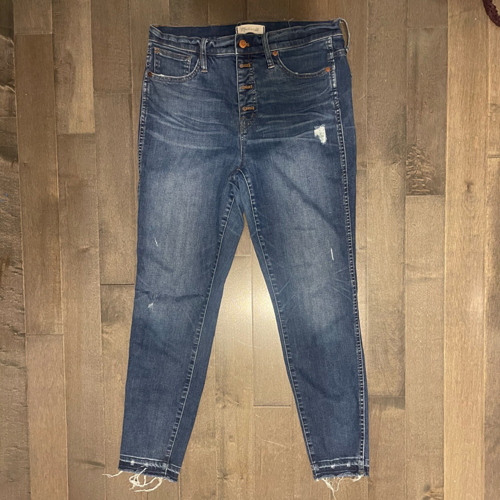 Madewell dark wash high rise skinny jean